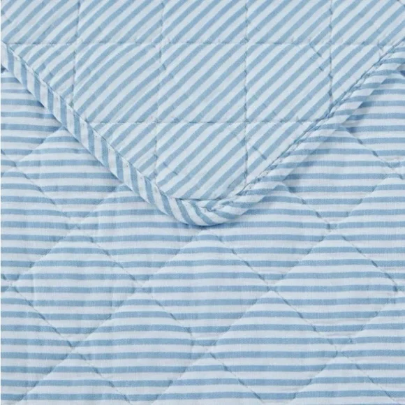 Laura Ashley Oxford Striped Quilt Set Blue
Full/Queen - Picture 3 of 6
